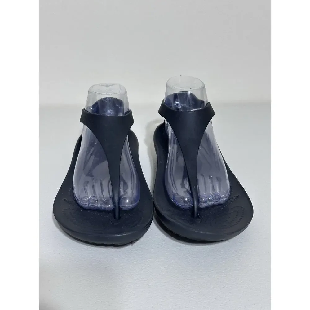 Crocs Serena Sexi Flip Women’s 10 Black Slingback Thong T-Strap Sandals